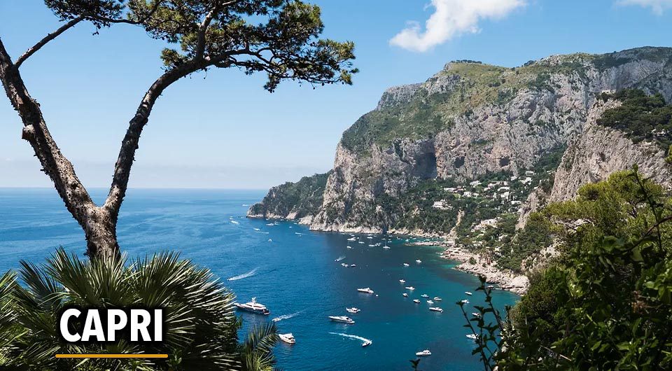 Picturesque cliff view near Thermal Spring of Sorgeto Bay, Ischia Island, Italy.