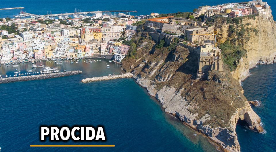 Picturesque cliff view near Thermal Spring of Sorgeto Bay, Ischia Island, Italy.